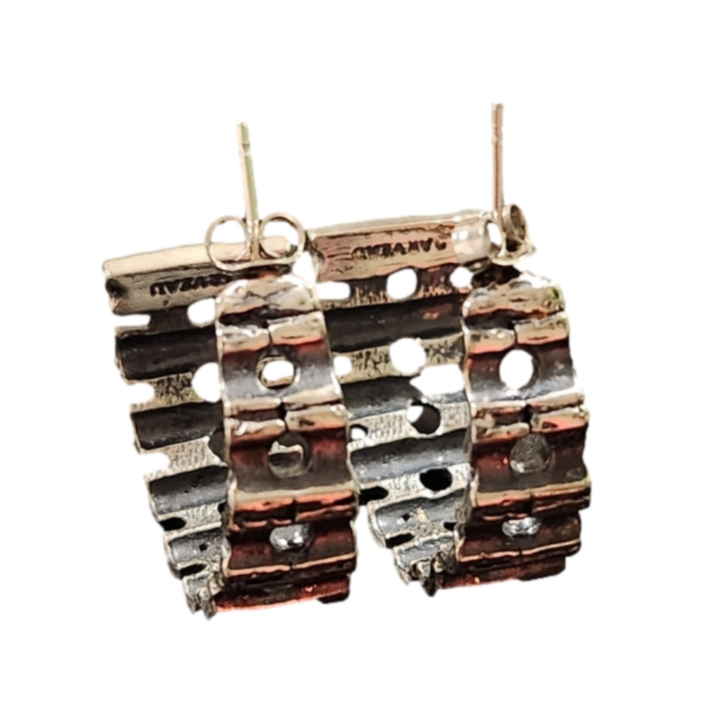 Jean-Claude Darveau Sterling Silver Hoop Earrings